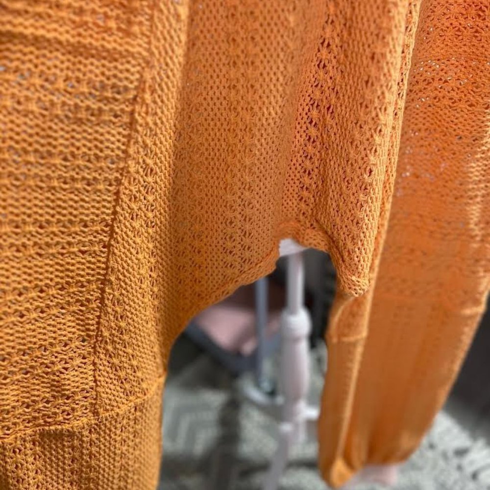 NWOT Free People Crocheted Haram Pants in Orange/Pink - L/XL - Picture 4 of 9